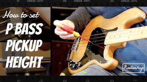 p bass pickup height|bass string height from bridge.